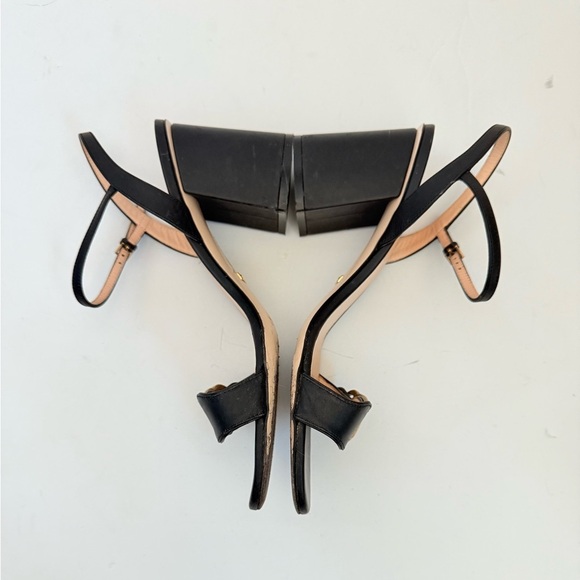 Gucci Black Leather GG Marmont Ankle Strap Block heel Sandals EU 38.5 - Picture 5 of 13